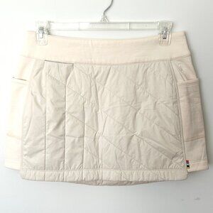 SMARTWOOL Smartloft Skirt Ivory Cream Wool Quilted Puffer Pockets Apres Ski Sz M